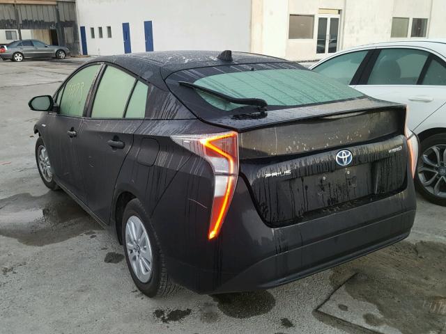 JTDKBRFU9G3516688 - 2016 TOYOTA PRIUS BLACK photo 3