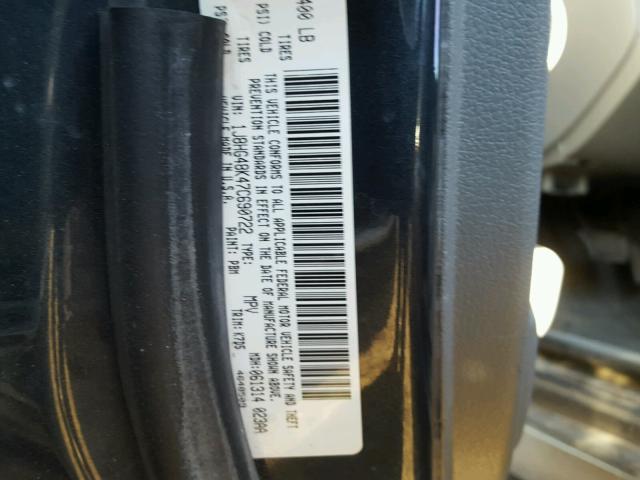 1J8HG48K47C690722 - 2007 JEEP COMMANDER GRAY photo 10