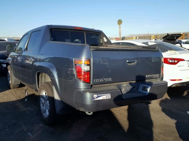 2HJYK16566H522072 - 2006 HONDA RIDGELINE BLUE photo 3