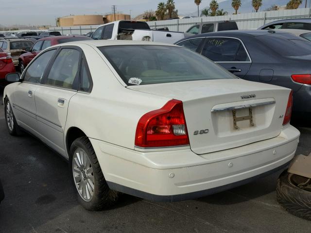 YV1TH592X61436939 - 2006 VOLVO S80 2.5T WHITE photo 3