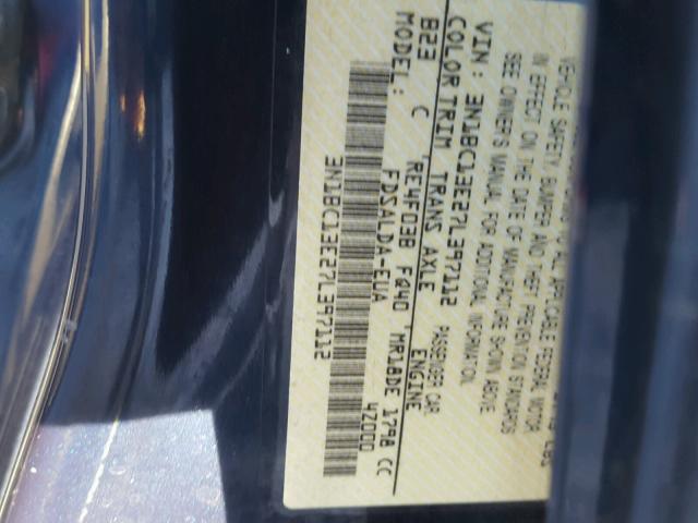 3N1BC13E27L397112 - 2007 NISSAN VERSA S BLUE photo 10