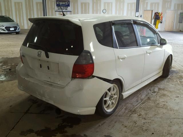 JHMGD37657S053742 - 2007 HONDA FIT S თეთრი ფოტო 4
