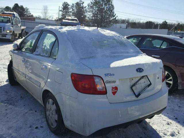 KNADH4A39A6600022 - 2010 KIA RIO LX WHITE photo 3