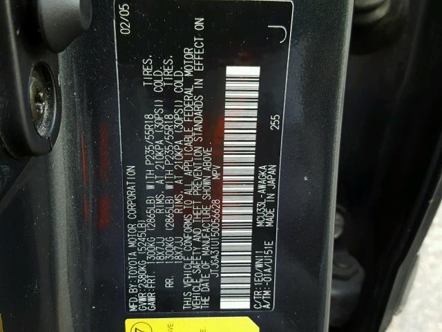 JTJGA31U150056628 - 2005 LEXUS RX 330 GRAY photo 10