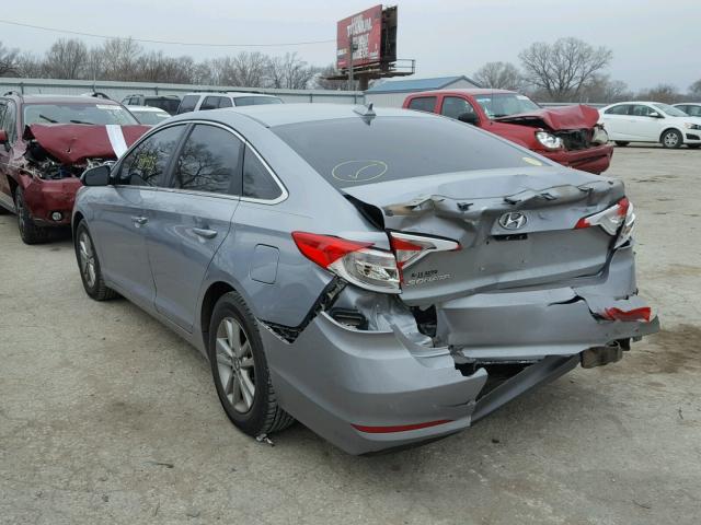 5NPE24AF4FH010276 - 2015 HYUNDAI SONATA SE SILVER photo 3