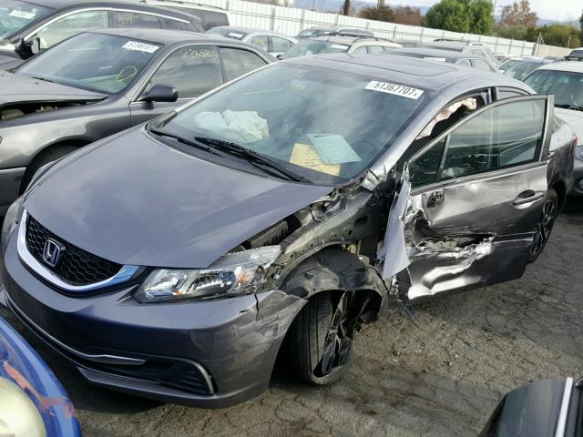 19XFB2F83FE207821 - 2015 HONDA CIVIC EX GRAY photo 2