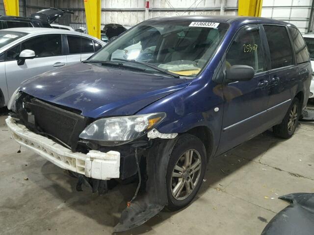 JM3LW28A660563932 - 2006 MAZDA MPV WAGON BLUE photo 2