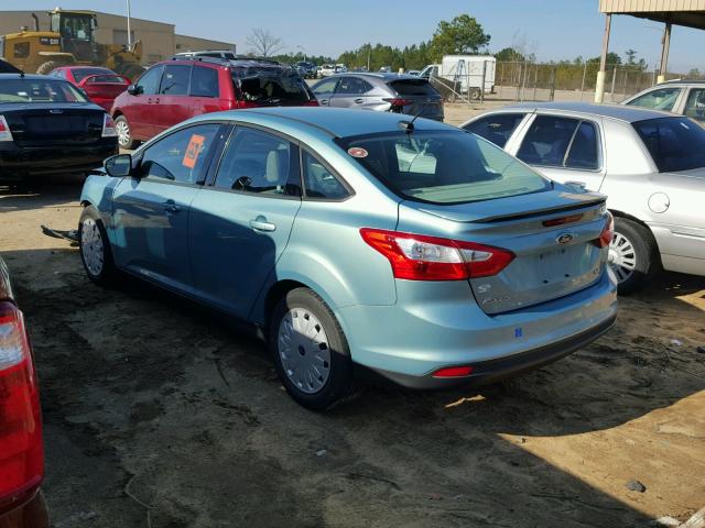 1FAHP3F21CL270324 - 2012 FORD FOCUS SE TEAL photo 3