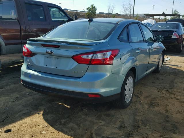 1FAHP3F21CL270324 - 2012 FORD FOCUS SE TEAL photo 4