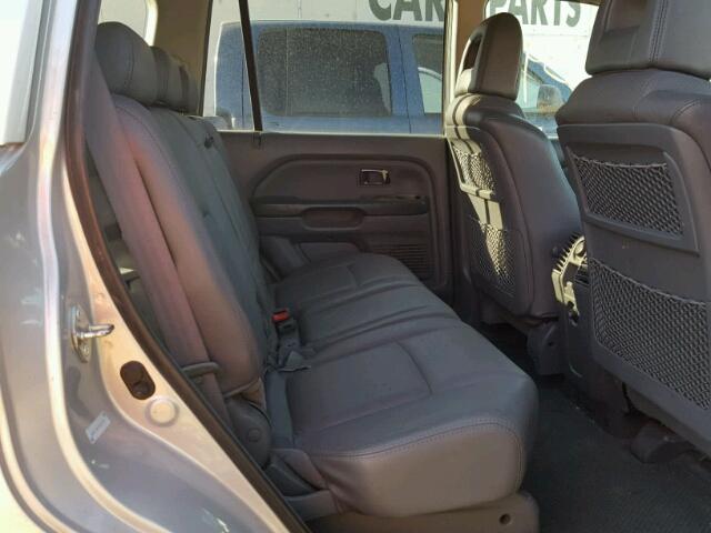 2HKYF18514H614491 - 2004 HONDA PILOT EXL SILVER photo 6