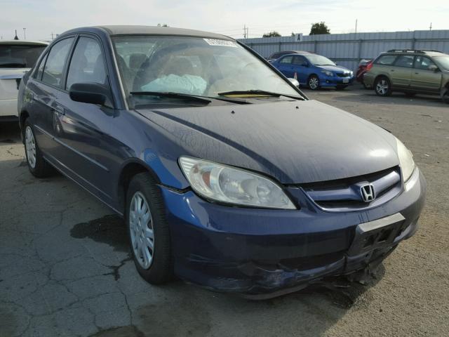 2HGES16555H524189 - 2005 HONDA CIVIC LX BLUE photo 1