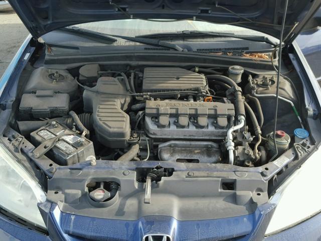 2HGES16555H524189 - 2005 HONDA CIVIC LX BLUE photo 7