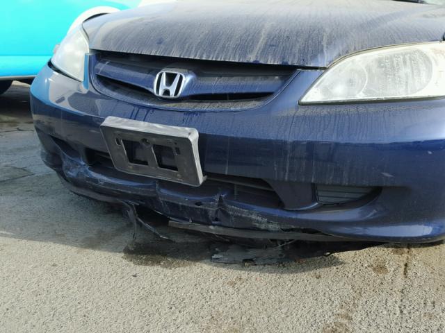 2HGES16555H524189 - 2005 HONDA CIVIC LX BLUE photo 9