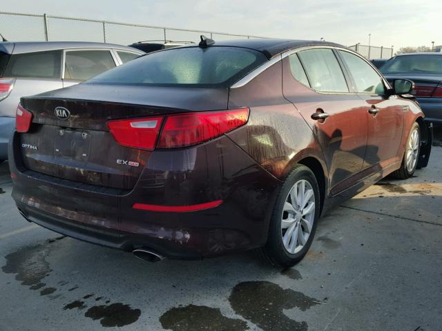 5XXGN4A77FG382943 - 2015 KIA OPTIMA EX MAROON photo 4