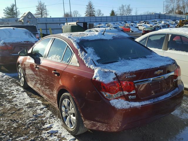 1G1PA5SH0D7164091 - 2013 CHEVROLET CRUZE LS MAROON photo 3