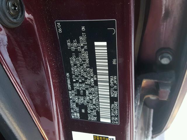 JTLKT324750181062 - 2005 TOYOTA SCION XB PURPLE photo 10