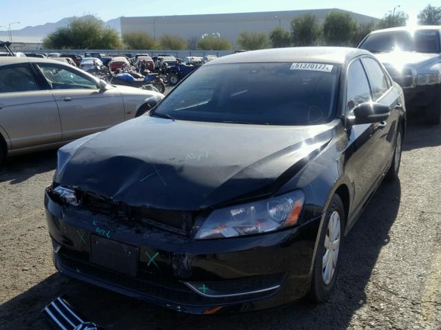 1VWAP7A38DC121894 - 2013 VOLKSWAGEN PASSAT S BLACK photo 2