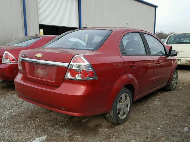 KL1TD56628B245884 - 2008 CHEVROLET AVEO BASE RED photo 4