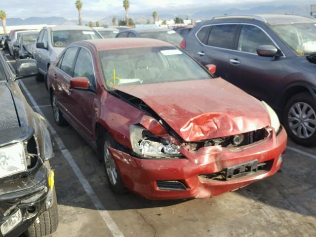 1HGCM66407A002299 - 2007 HONDA ACCORD SE RED photo 1