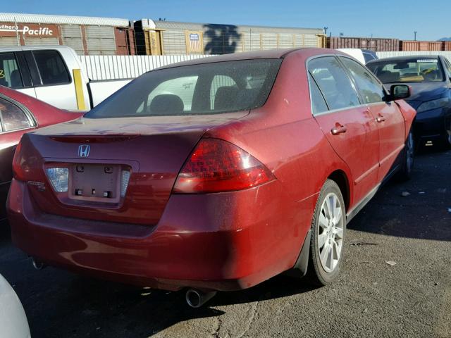 1HGCM66407A002299 - 2007 HONDA ACCORD SE RED photo 4