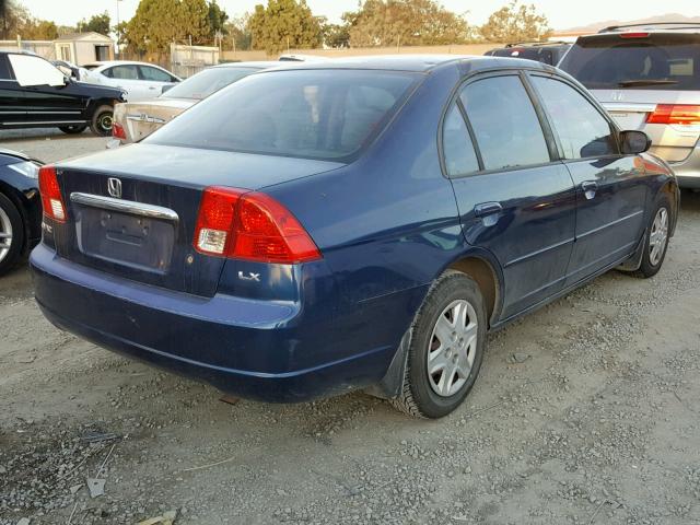 1HGES15593L027843 - 2003 HONDA CIVIC LX BLUE photo 4