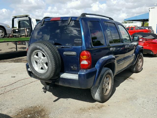 1J4GK58KX4W241721 - 2004 JEEP LIBERTY LI BLUE photo 4