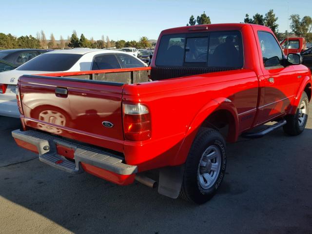 1FTYR10U52PA71092 - 2002 FORD RANGER RED photo 4