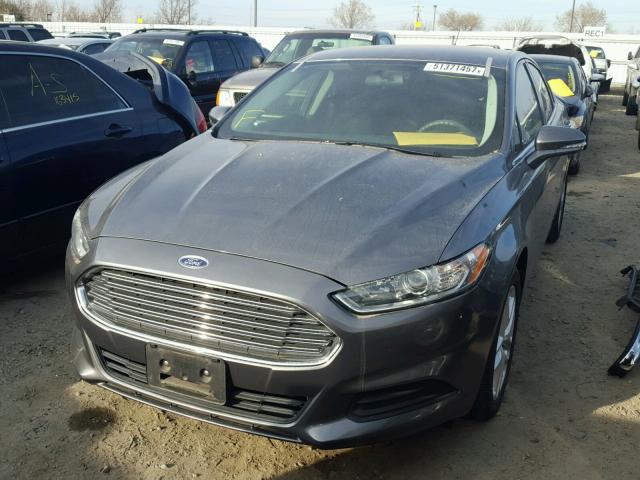 3FA6P0H72ER357846 - 2014 FORD FUSION SE GRAY photo 2