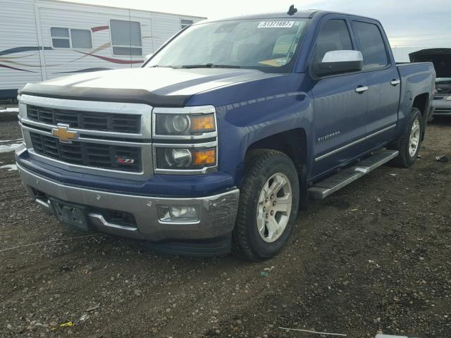 3GCUKSEC0EG370832 - 2014 CHEVROLET SILVERADO BLUE photo 2