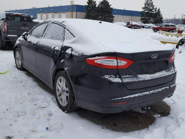 3FA6P0HD5ER163026 - 2014 FORD FUSION SE BLACK photo 3