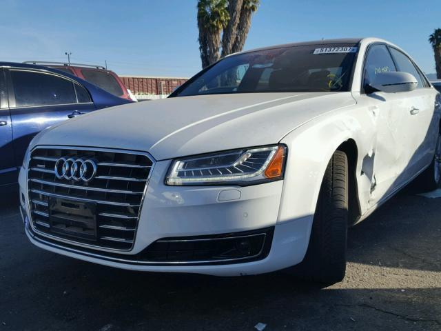 WAU32AFD4FN016265 - 2015 AUDI A8 L QUATT WHITE photo 2