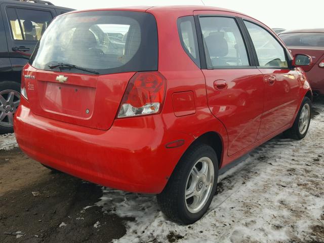 KL1TD66656B535460 - 2006 CHEVROLET AVEO BASE RED photo 4