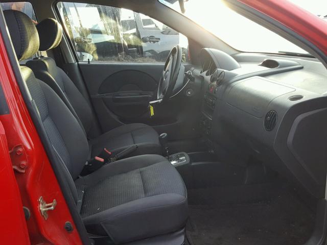 KL1TD66656B535460 - 2006 CHEVROLET AVEO BASE RED photo 5
