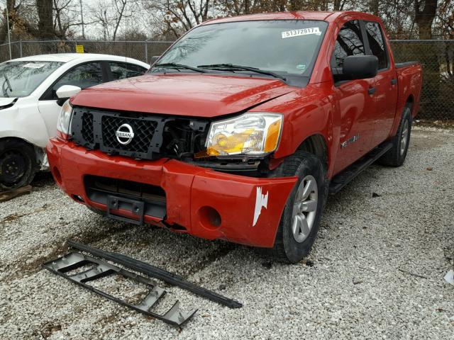 1N6BA0EJ0AN313803 - 2010 NISSAN TITAN XE RED photo 2