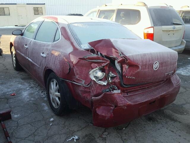 2G4WD532651269278 - 2005 BUICK LACROSSE C BURGUNDY photo 3