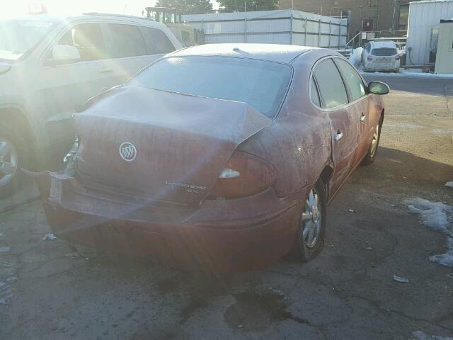 2G4WD532651269278 - 2005 BUICK LACROSSE C BURGUNDY photo 4