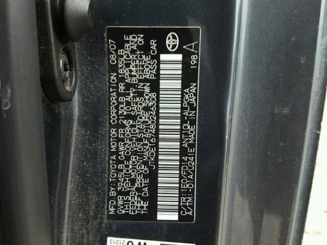 JTKDE167480246308 - 2008 TOYOTA SCION TC 黑色 照片 10