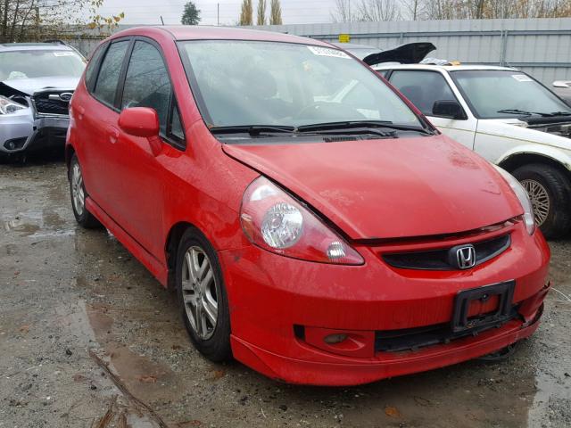 JHMGD38678S059199 - 2008 HONDA FIT SPORT RED photo 1