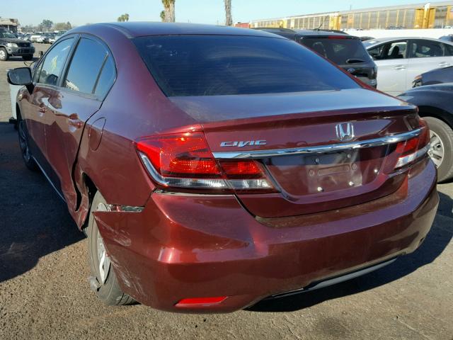 19XFB2F53EE265867 - 2014 HONDA CIVIC LX BURGUNDY photo 3