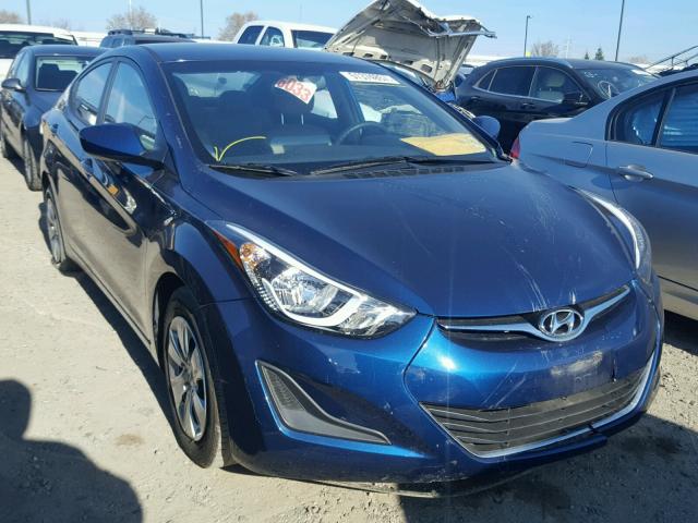 5NPDH4AE8GH761903 - 2016 HYUNDAI ELANTRA SE BLUE photo 1