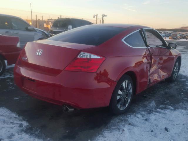 1HGCS127X9A002032 - 2009 HONDA ACCORD EX RED photo 4