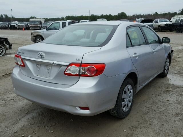 2T1BU4EE3BC634212 - 2011 TOYOTA COROLLA BA SILVER photo 4