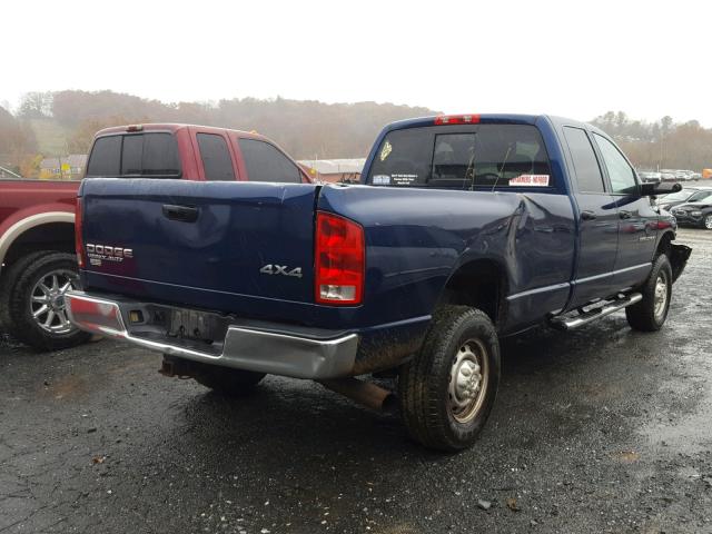 3D7KU28CX4G139633 - 2004 DODGE RAM 2500 S ლურჯი ფოტო 4