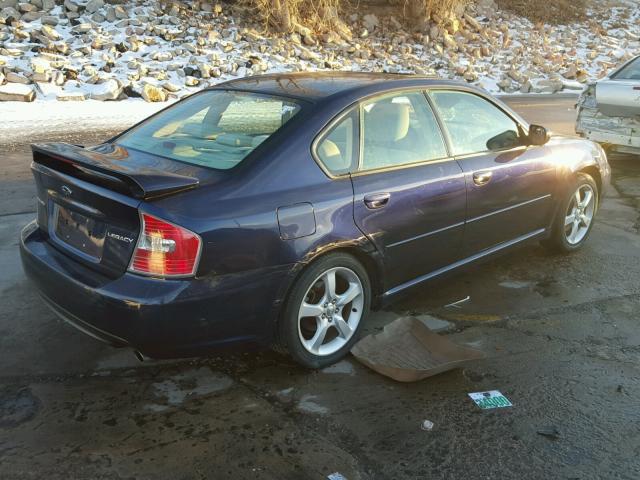 4S3BL616877205380 - 2007 SUBARU LEGACY 2.5 BLUE photo 4