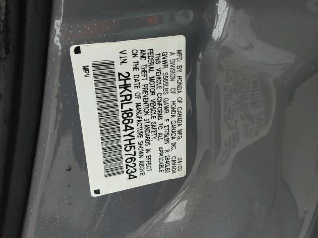 2HKRL1864YH576234 - 2000 HONDA ODYSSEY EX GRAY photo 10