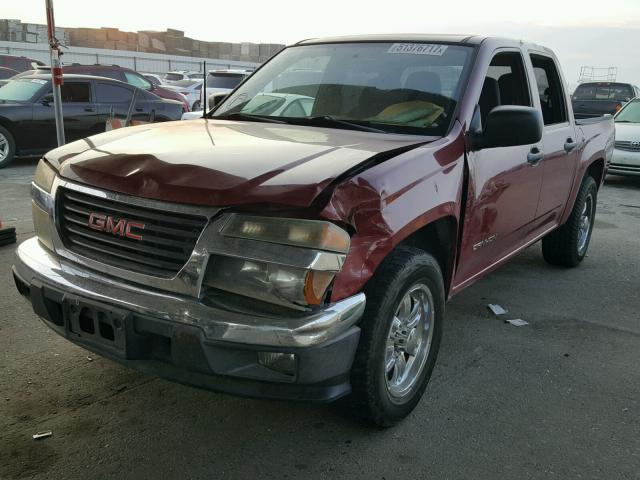 1GTCS136048151330 - 2004 GMC CANYON BURGUNDY photo 2