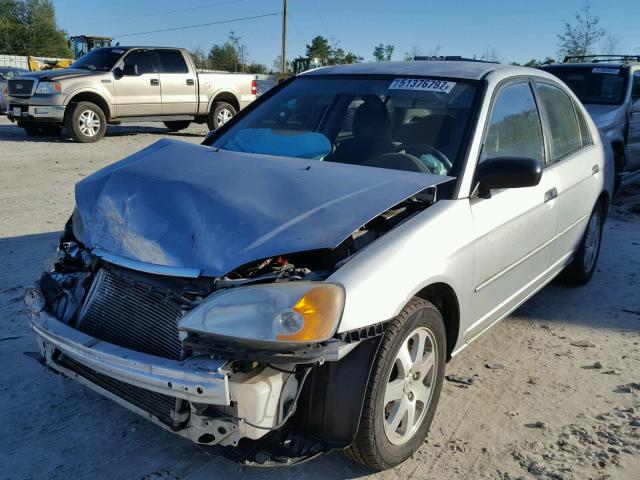 2HGES16501H554114 - 2001 HONDA CIVIC LX SILVER photo 2