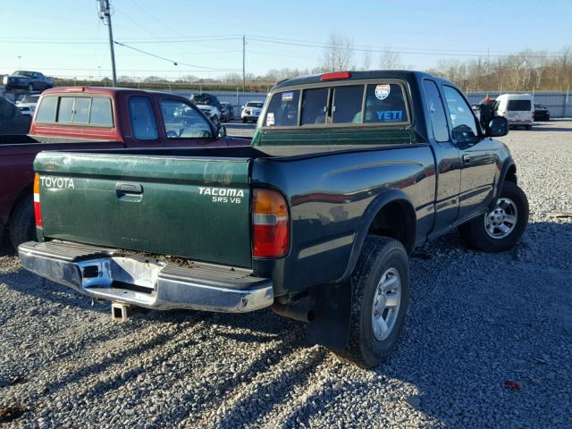 4TAWN72N7YZ601387 - 2000 TOYOTA TACOMA XTR GREEN photo 4