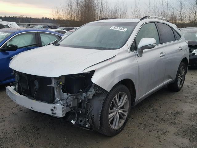 2T2BK1BA0FC293276 - 2015 LEXUS RX 350 SILVER photo 2