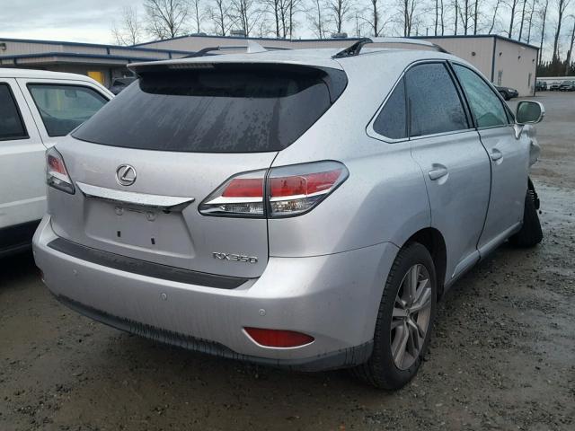 2T2BK1BA0FC293276 - 2015 LEXUS RX 350 SILVER photo 4